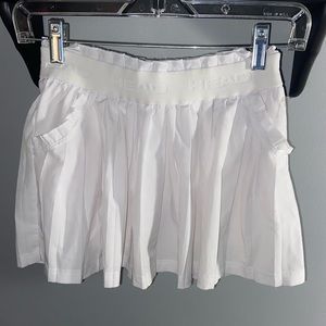 White pleated tennis skirt